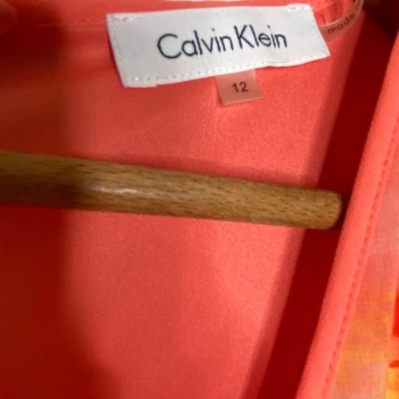 Calvin Klein Orange Tie Dye Sleeveless Maxi Dress Size 12 - Picture 6 of 8